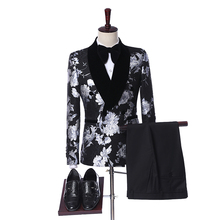 Traje Floral de doble botonadura para hombre, esmoquin para novio, traje de boda, Blazer, novedad de 2019 2024 - compra barato