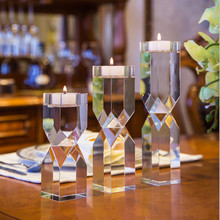Castiçal de cristal transparente, candelabros com suporte para velas, decoração de casa, mesa de casamento, 1 peça 2024 - compre barato