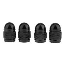 4x Aluminum  Style Rim Valve/Wheel Air Port Cover Stems Cap Black 2024 - buy cheap