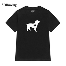 Милые хлопковые футболки с принтом собаки Cockapoo для женщин, футболки с графическим принтом собаки, удобные летние топы Tumblr, Прямая поставка 2024 - купить недорого