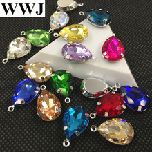 WWJ More Colors 10x14mm,13x18mm Teardrop Fancy Stones With One Loop Claw Settings Glass Crystal Droplet Charms Pendants 2024 - buy cheap