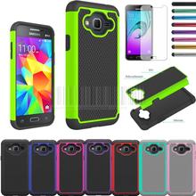 Phone Case For AT&T Samsung Galaxy Express Prime Dual Layer Rubber Impact Armor Hard Rugged Hybrid Case Cover With Films+Stylus 2024 - buy cheap