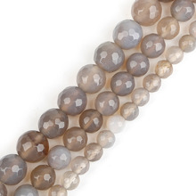Cuentas redondas de piedra gris Natural para fabricación de joyas, abalorios de bolas de 4, 6, 8 y 10mm de diámetro, de moda novedosa, para collar, pulsera 2024 - compra barato