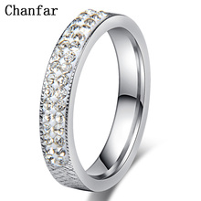 Chanfar-anillo fino de acero inoxidable 316L para hombre y mujer, sortija fina con diamantes de imitación, varios tamaños, 6, 7, 8, 9 y 10 2024 - compra barato