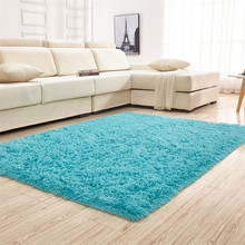 High quality Living room coffee table mat bedroom bedside blanket Rectangular carpet silk solid color carpet long hair rug 2024 - buy cheap