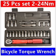 MXITA  Free shipping  1/4"DR 2-24Nm 25 Pcs torque wrench Bicycle bike tools kit set tool bike repair spanner Set hand tool set 2024 - buy cheap