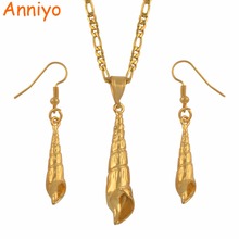 Anniyo PNG Gold Color Shell Necklace Earrings Ring for Womens Papua New Guinea Shellfish Jewelry Hawaiian Guam Chuuk #134806 2024 - buy cheap