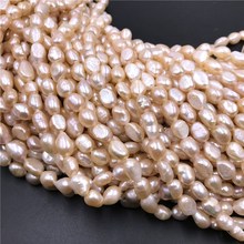 Perla Rosa barroca AAA, cuentas de perlas naturales de agua dulce de 9-10mm, perlas de agujero grande para collar, pulsera, fabricación de joyas de 15" 2024 - compra barato