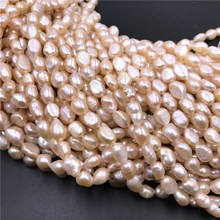 AAA Baroque Pink Pearl 9-10mm Natural Freshwater Pearl Beads Big Hole Pearls for Necklace Bracelet Jewelry Making 15"\Strand 2024 - buy cheap