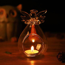 European Style Glass Angel Wish Candle Holder Bougeoir Candlestick Micro Landscape Moss Ecological Bottle Candle Holder Home 2024 - buy cheap