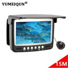 YUMEIQUN-cámara buscador de peces subacuática, videocámara para pesca, Monitor de 4,3 pulgadas, pesca en hielo, 8 piezas, IR, LED, visión nocturna, 1000TVL, 15M 2024 - compra barato