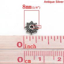 8SEASONS Bead Caps Flower antique silver-color(Fits 10mm-12mm Beads) 8x8mm, Hole:approx 1.3mm, 200PCs (B25874) 2024 - buy cheap