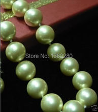 Wholesales beautiful! + 12mm green sea shell pearl necklace 18" pearl Jewelry fashion jewellery,   JT5749 2024 - buy cheap