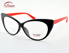 SCOBER-gafas de lectura de ojos de gato, lentes recubiertas con marco negro y rojo, antifatiga, con funda + 0,75 + 1 + 1,25 + 1,75 + 2 a + 4 2024 - compra barato