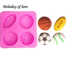 Ball football baseball soap mould cake decorating tools DIY baking fondant silicone mold Dessert Decorators T0149 2024 - buy cheap