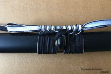 Saya Sageo полиэфирная веревка, двухслойная для японского меча, ножны-черный/белый, новый бренд питания 2024 - купить недорого