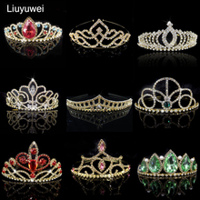 Moda princesa tiaras e coroas cor do ouro bandana cristal strass nupcial tiara casamento acessórios para o cabelo jóias 2024 - compre barato