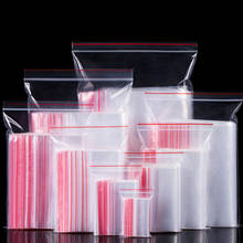 Пакеты для хранения продуктов, 100 шт., прозрачные пластиковые пакеты на молнии с застежкой-молнией для ювелирных изделий 2024 - купить недорого