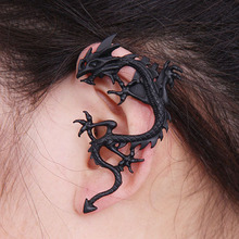1PC Rock Punk Style Dragon Shape EAR Cuff Ear Bone Clip Unisex Non Pierced Earring Fashion Jewelry 3 Color 2024 - buy cheap