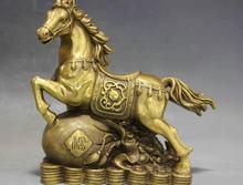 Chinese folk Fengshui Copper Brass Wealth Money Rich Zodiac Year Horse Statue 2024 - buy cheap