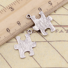 20pcs Charms Jigsaw Puzzle 21x18mm Antique Silver Color Pendants Making DIY Handmade Jewelry Factory Wholesale 2024 - buy cheap