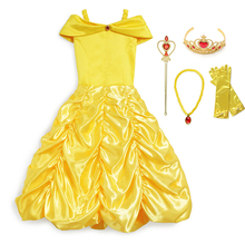 Vestido de princesa Bella para niñas, disfraz de la Bella y la noche, vestido de fiesta de Halloween 2024 - compra barato
