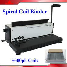 All Steel Metal Spiral Coil 34Holes Punching Binding Machine + 300 sheets coils  encuadernadora espiral metalico 2024 - buy cheap