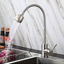 Kitchen Faucet Stainless Steel Single Handle Basin Tap Swivel Spout Cold and Hot Mixer Tap 360 Degree Rotatable Pull Down Spray 2024 - buy cheap