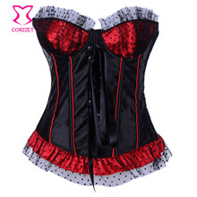 Black And Red Dot Pattern Gothic Sexy Bra Corset Underwear Women Tightlacing Outerwear Corsets et Bustiers Burlesque Clothing 2024 - buy cheap