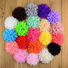 50pcs/lot 4" Handmade Burned Chiffon Fabric Flowers Boutique Hair Flower For Headband  Hair Accessories 20color MH71 2024 - buy cheap