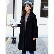 2019 autumn and winter new Korean women's large size woolen coat in the long section of casual tide woolen coat A246 2024 - compre barato