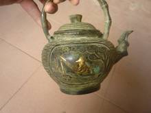 Редкий Старый династии Мин (xuan de1426-1438) бронзовый чайник, рыбак, бесплатная доставка 2024 - купить недорого