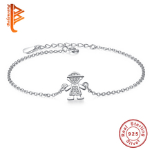 Retro Cute Boy Pendant 925 Sterling Silver Charm bracelets for Girls Boy Cubic Zircon Crystal bracelets & bangles for women men 2024 - buy cheap