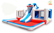 Kids Inflatable Shark Bounce House Jumper Bouncer Jump Bouncy Castle Water Slide With Double Land 2024 - buy cheap