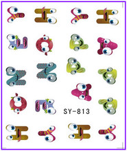 6 PACK/ LOT  GLITTER WATER DECAL NAIL ART NAIL STICKER CHINESE NEW YEAR DRAGON CARTOON LETTER SY813-818 2024 - buy cheap