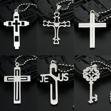 The New Men's Stainless Steel Key Lightning Cross Pendant Necklace Personality Fashion Necklace 2024 - buy cheap