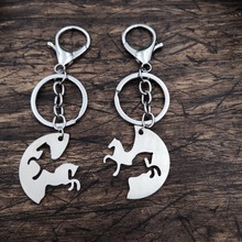 SanLan 1 pair fantasy stainless steel material Horse Couple keychain for 2 Piece Necklace Gift for Couple 2024 - buy cheap