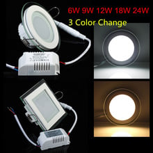 New Arrival LED Downlight 3 Color Change 3000K/4000K/6000K 6W 9W 12W 18W 24W LED Recessed Lighting Light Ceiling Panel Light 2024 - buy cheap