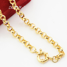 6mm  Classic Gold Color Rolo Necklace Womens Men Jewelry  Yellow Chains 2024 - купить недорого