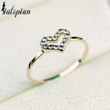 Бижутерия Italina Rigant. Высококачественное позолоченное кольцо с сердцем, розовое золото, 18К. Кольцо с австрийскими кристаллами Stellux #RG95199 2024 - купить недорого