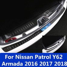 Stainless Steel threshold Article Welcome pedal Rear Guard Tailgate Bright strip For Nissan Patrol Y62 Armada 2016 2017 2018 2024 - buy cheap