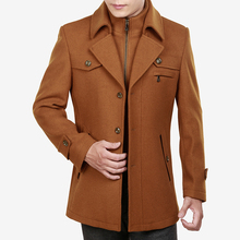 Новинка 2019, мужское шерстяное пальто, зимнее пальто, мужское кашемировое длинное утепленное пальто для зимы 2024 - купить недорого