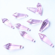 100pcs 36mm Pink  Crystal Chandelier Lamp Lighting Parts Prisms Drops(Free Rings) Hanging Decoration Wedding Accessories 2024 - buy cheap