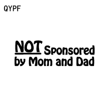 QYPF 15CM*4.8CM FUN NOT SPONSORED BY MOM & DAD Black Silver Vinyl Car Sticker Decal C15-2518 2024 - buy cheap