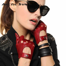 Hot Sale New Women Leather Gloves Nappa Sheepskin Solid Wrist Breathable Real Genuine Fashion Driving Glove Free Shipping EL041N 2024 - buy cheap