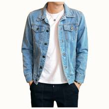 Cotton Solid Denim Jacket Mens 2020 Spring Autumn Casual Slim Fit Bomber Jackets Men Jean Jacket Mens Outwear Male Cowboy M-4XL 2024 - buy cheap