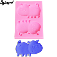 M2018 Zodiac Cartoon Pig UV Resin Silicone Mold Fondant Chocolate Candy Gumpaste Lollipop Crystal Epoxy Soft Clay Soap Moulds 2024 - buy cheap