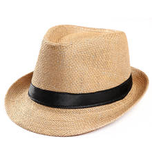 Летняя Соломенная Панама джазовая, для женщин и мужчин, трендовая пляжная шляпа для женщин, ковбойская фетровая шляпа, шляпа для гангстеров, детская шляпа для мальчиков, Солнцезащитная шляпа 2024 - купить недорого