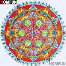 HOMFUN-pintura de diamante 5D DIY "Mandala religioso", cuadrados o redondos de imitación bordado de diamantes, estilo punto de cruz 3D, decoración del hogar, A20266 2024 - compra barato