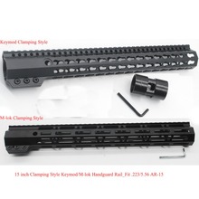 TriRock 15'' inch Black Anodized Clamping Style Keymod / M-lok Handguard Rail Picatinny Mount System Fit .223/5.56 2024 - buy cheap